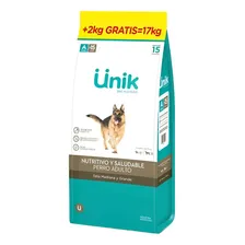 Alimento Unik Super Premium Para Perro Adulto De Raza Mediana Y Grande Sabor Mix De 17 Kg Bonus