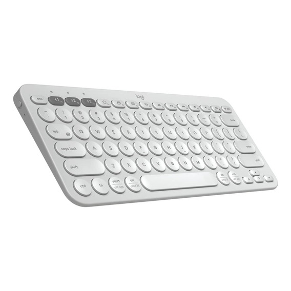 Teclado bluetooth Logitech Pebble Keys 2 K380S QWERTY español color blanco