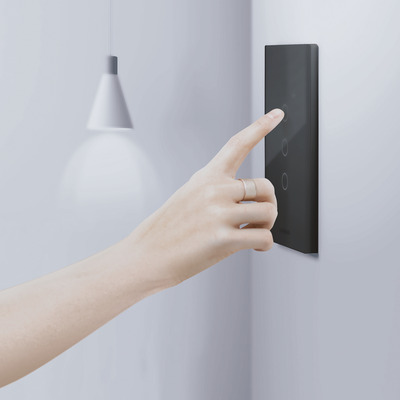 Tecla Smart Tactil Wifi 4 Canales C/capacitor Negro