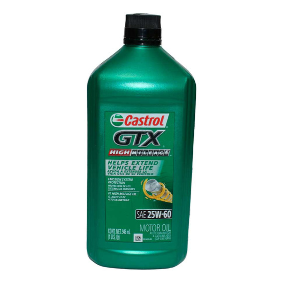 Aceite De Motor. Gtx High Mileage 25w-60, 946l Castrol