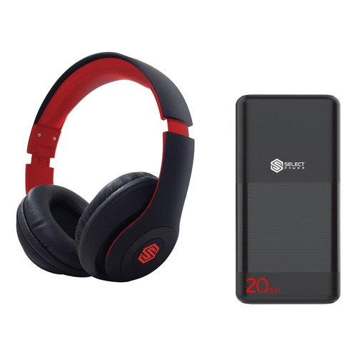 Select Sound Audífonos Bth024 Color Negro y Rojo