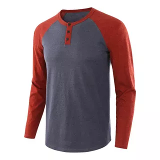 Hombre Casual Premium Algodón Larga Cuello De Pico Camisetas