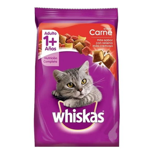 Alimento Whiskas 1+ Whiskas Gatos s para gato adulto sabor carne en bolsa de 500g