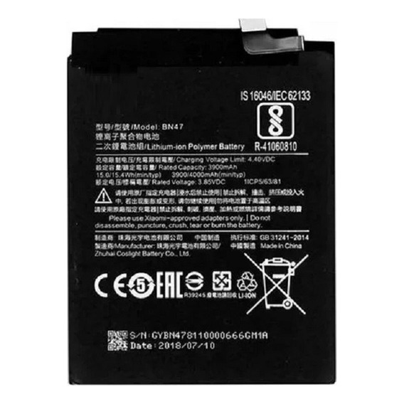 Bateria Para Xiaomi Bn47 Redmi 6 Pro Mi A2 Lite 4000mah