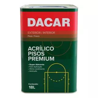 Tinta Acrílica Dacar Pisos Premium 18l Cor Branco