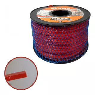 Fio De Nylon Aparador De Grama Roçadeira Quadrado 3mm 1kg Cor Vermelho