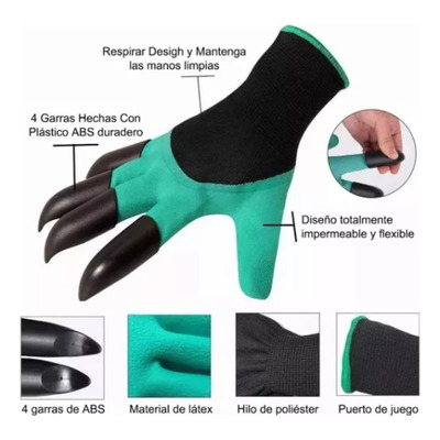 Guantes Protectores De Jardinería Con Garras 1 Par