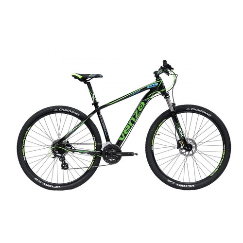 Mountain bike Venzo 24 Velocidades Thorn Revo  2023 R29 L 24v frenos de disco hidráulico cambios Shimano color negro/verde/celeste