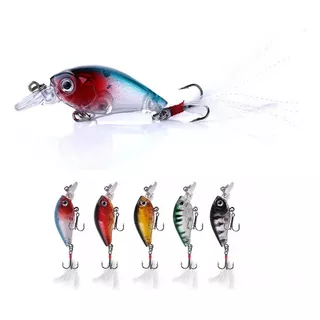 Kit 5 Iscas Artificiais Meia Água Pequenas 4,5cm 4g Pesca