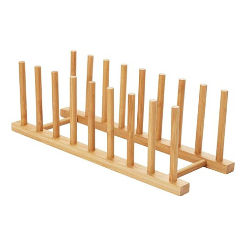 Estante Para Platos De Madera De Bambu