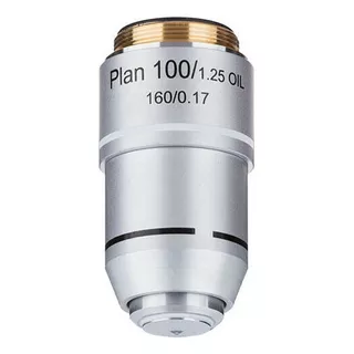 Objetiva Planacromática 100x Microscópio Biológico 20mm Cor Prateado 110v/220v