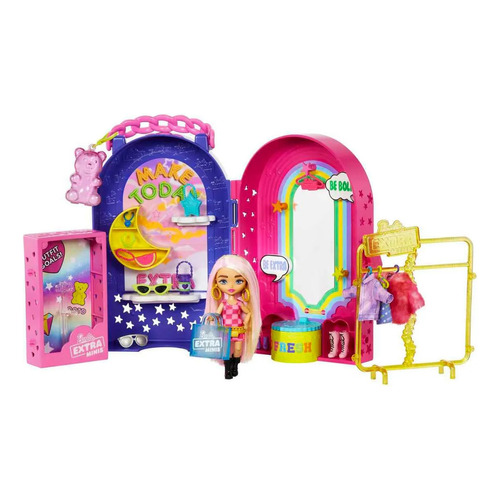  Mattel HHN15 MiniBoutique Barbie Extra Minis Muñeca Pequeña y Accesorios