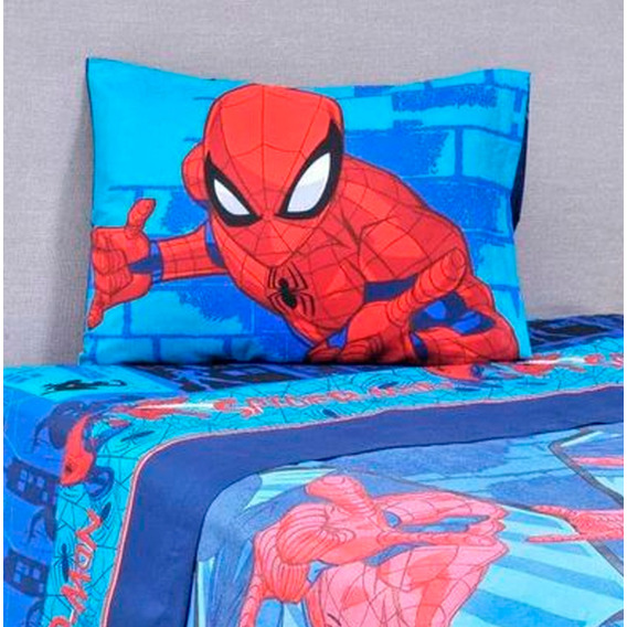 Juego De Sabanas 1.5 Plaza Infantil Disney Marvel Color Spiderman