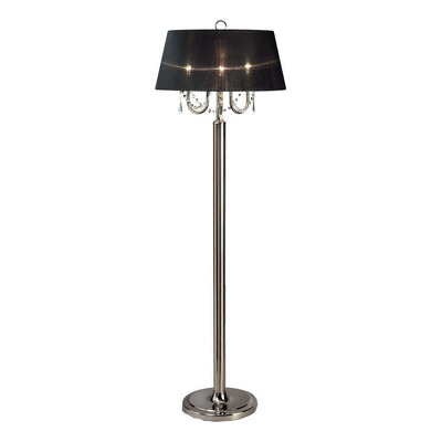 Lampara De Pie Musa 3 Luces Conica Pantalla De Organza E27