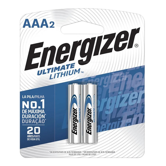 2 X Pilas Litio Aaa Energizer Ultimate Lithium L92 
