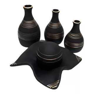 Jogo De Vasos Decorativos Ceramica