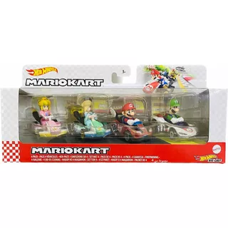 Hot Wheels Mario Kart 4 Pack Peach Rosalina Mario Y Luigi