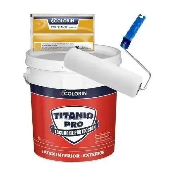 Colorin Pintura Latex Interior 20l Exterior + Rodillo +color