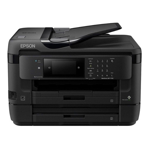 Impresora a color multifunción Epson WorkForce WF-7720 con wifi negra 110V/220V