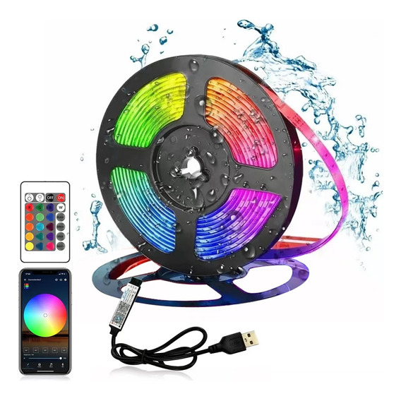 Tira Led 5050 Bluetooth Rgb, 2m/ 6.5ft Tiras De Luces Led