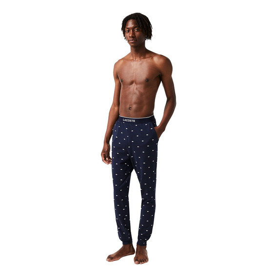 Pantalón De Pijama Lacoste Logo Estampado Multiple De Hombre