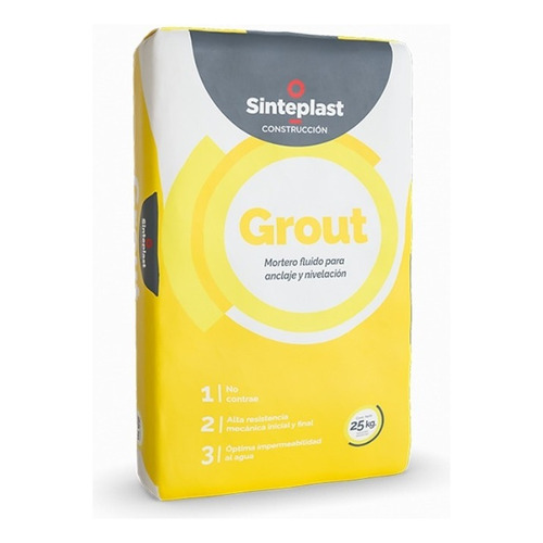 Grout X 25 Kg Anclaje Estructural Hormigón Sinteplast