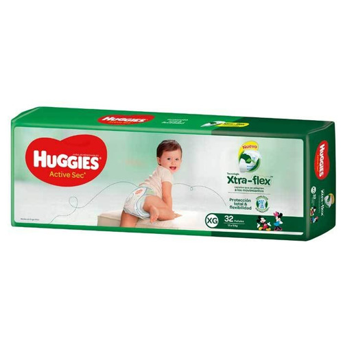 Pañales Huggies Active Sec  XG