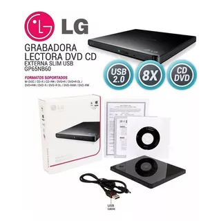 Multigrabador LG Dvd Externo Gp65nb60 Ultra Slim Portable 