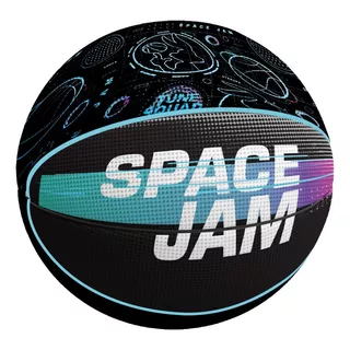 Pelota Drb Space Jam Basquet N°7 Recreativa Baloncesto Goma Color Negro/celeste