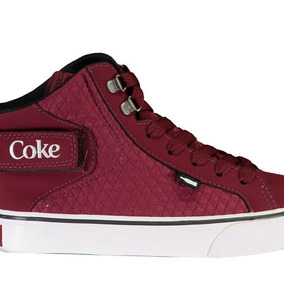 tenis coca cola feminino cano alto vermelho