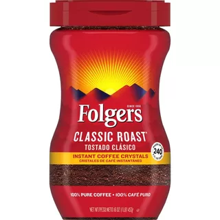 Cafe Folgers Classic Roast Instantaneo 453 Gramos