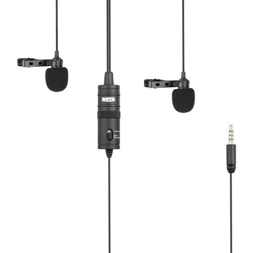 Micrófono Boya By-m1dm Doble Para Cámaras Teléfonos Color Negro