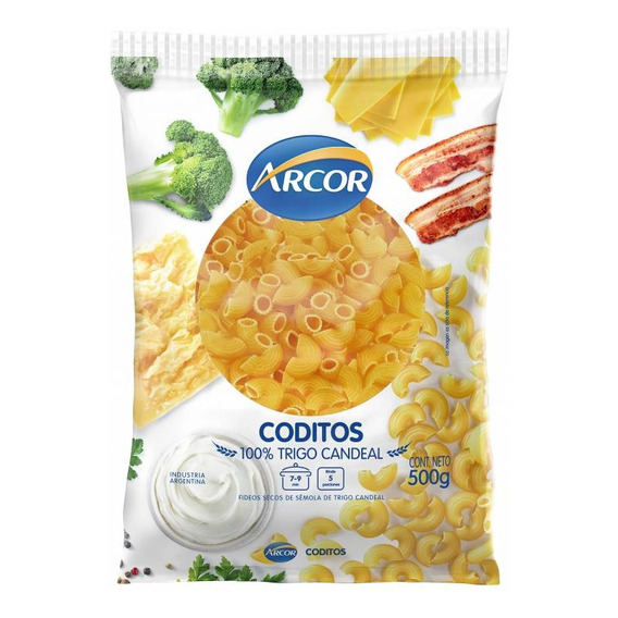  Arcor fideos codito 500gr