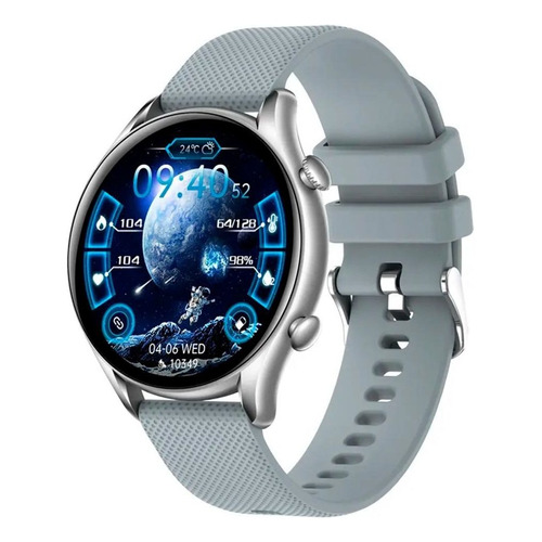 Smartwatch Colmi i20 1.32" caja 50mm de  aleación de zinc  silver, malla  gris de  silicona