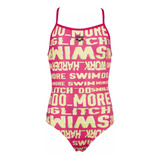 Traje De Baño Natación Arena Neon Glitch Light Drop Back Ros