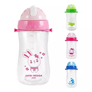 Garrafa Infantil Squeeze Escolar Com Canudo E Alça 460 Ml