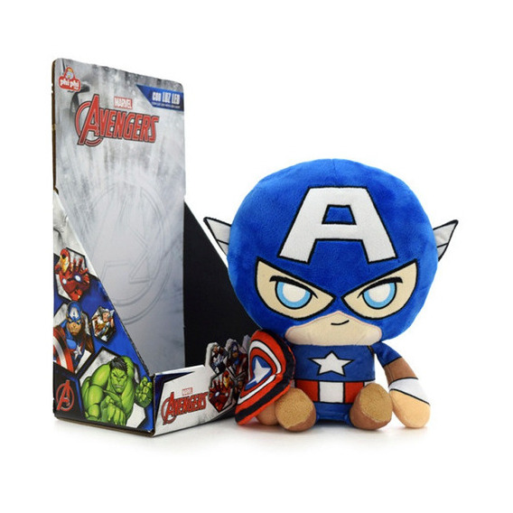 Capitán América Peluche 25 Cm Con Luz Phi Phi Toys Mv036