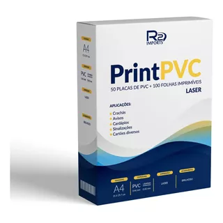 Kit 50 Placas De Pvc + 100 Folhas Imprimíveis Laserjet 