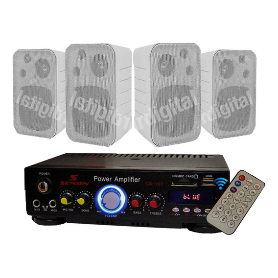 Combo Música Funcional Bluetooth Comercio C/4 Bafles   