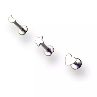 Set Piercing Tornillo Estrella Quirurgic Nostril Labret Luna