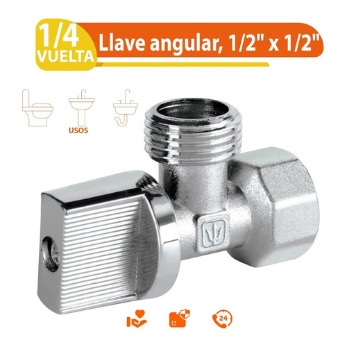 Llave Angular 1/2 X 1/2  1/4 De Vuelta Basic Foset 48028