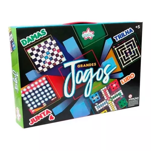 Jogo 3 x 1 Dama, Ludo e Trilha Infantil Educativo - Tralalá 4 Kids