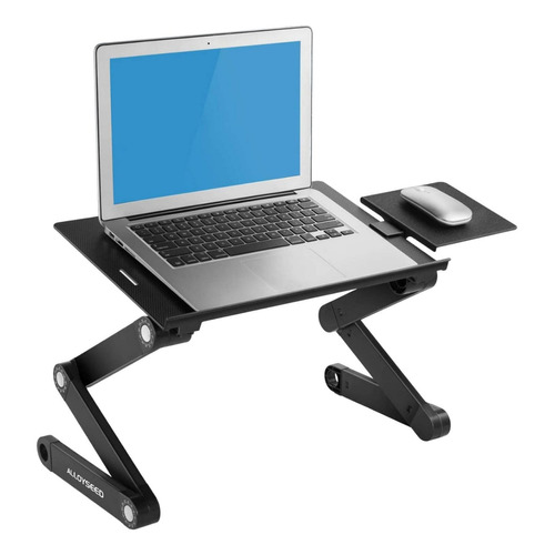 Mesa Para Laptop Notebook Plegable Cama 2 Ventiladores T8 Color Negro