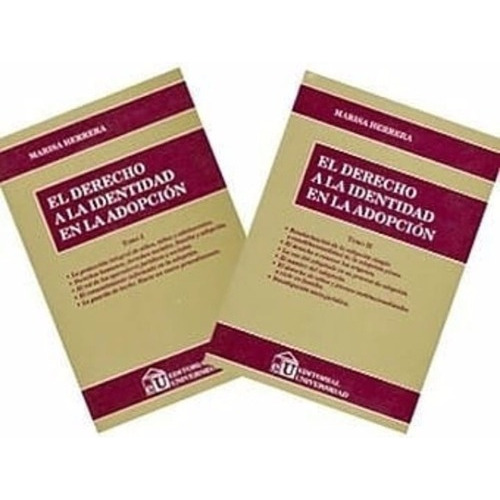 El Derecho A La Identidad En La Adopción: Adopcion, De Dra, Marisa Herrera. Serie Familia, Vol. 2. Editorial Univesidad, Tapa Blanda, Edición 1 En Español, 2008