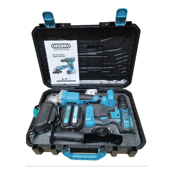 Orebro Kit Taladro Tab-20 Amoladora Aa-20 Cargador Cab-20