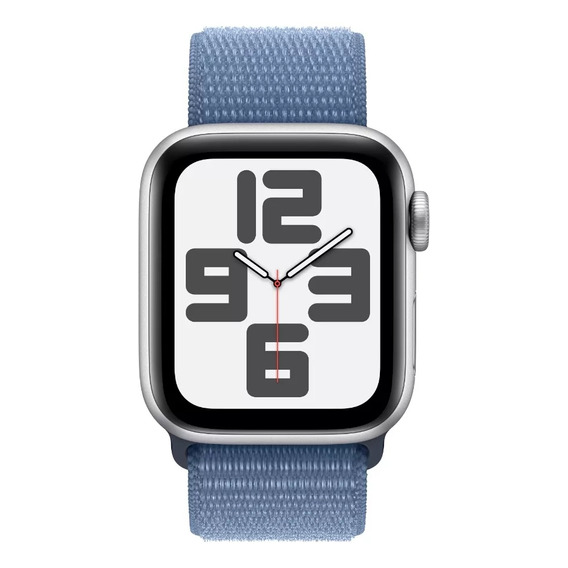 Apple Watch SE GPS (2da Gen) • Caja de aluminio color plata de 44 mm • Correa loop deportiva azul invierno - Distribuidor Autorizado