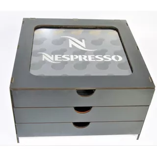 Suporte De Capsula Café Nespresso Preto Acrilico 75 Capsula 