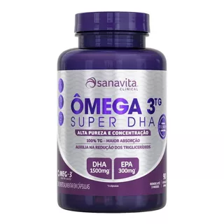 Ômega 3tg Super Dha 90 Capsulas Sanavita Sabor Sem Sabor