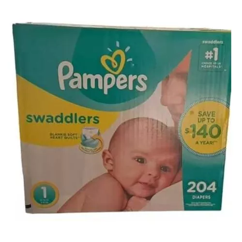 Pampers Swaddlers - Pañal para recién nacido, talla 0, 84 unidades (paquete  de 2)