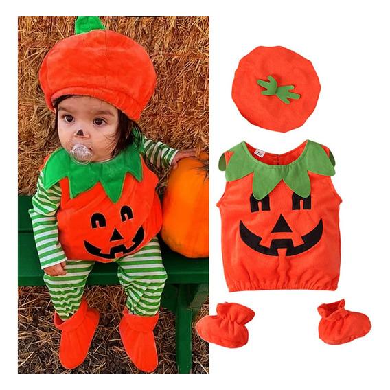 Disfraz De Calabaza De Halloween Con Gorra For Bebé K